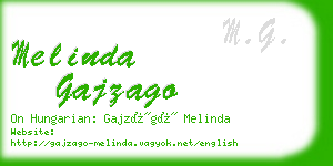 melinda gajzago business card